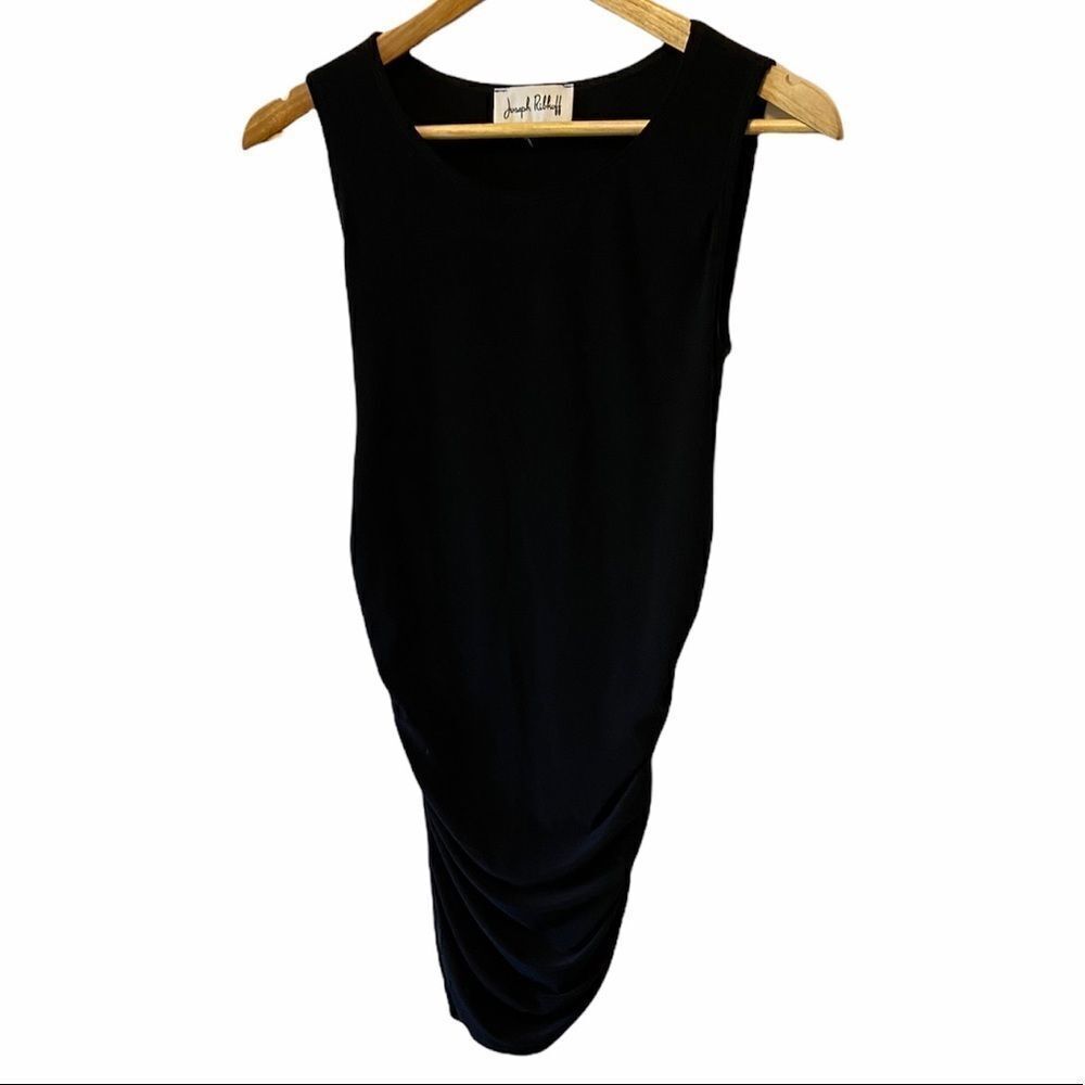 JOSEPH RIBKOFF Black Stretch Side Rouched Tank Top
